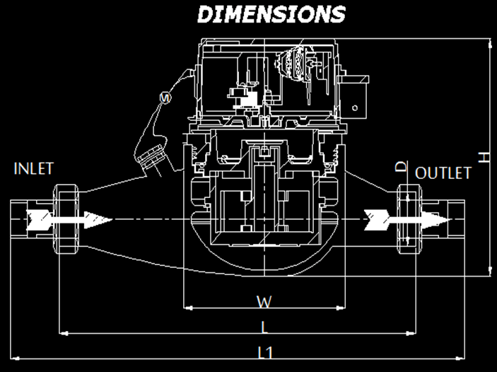 multi-jet-water-meter-dimensions